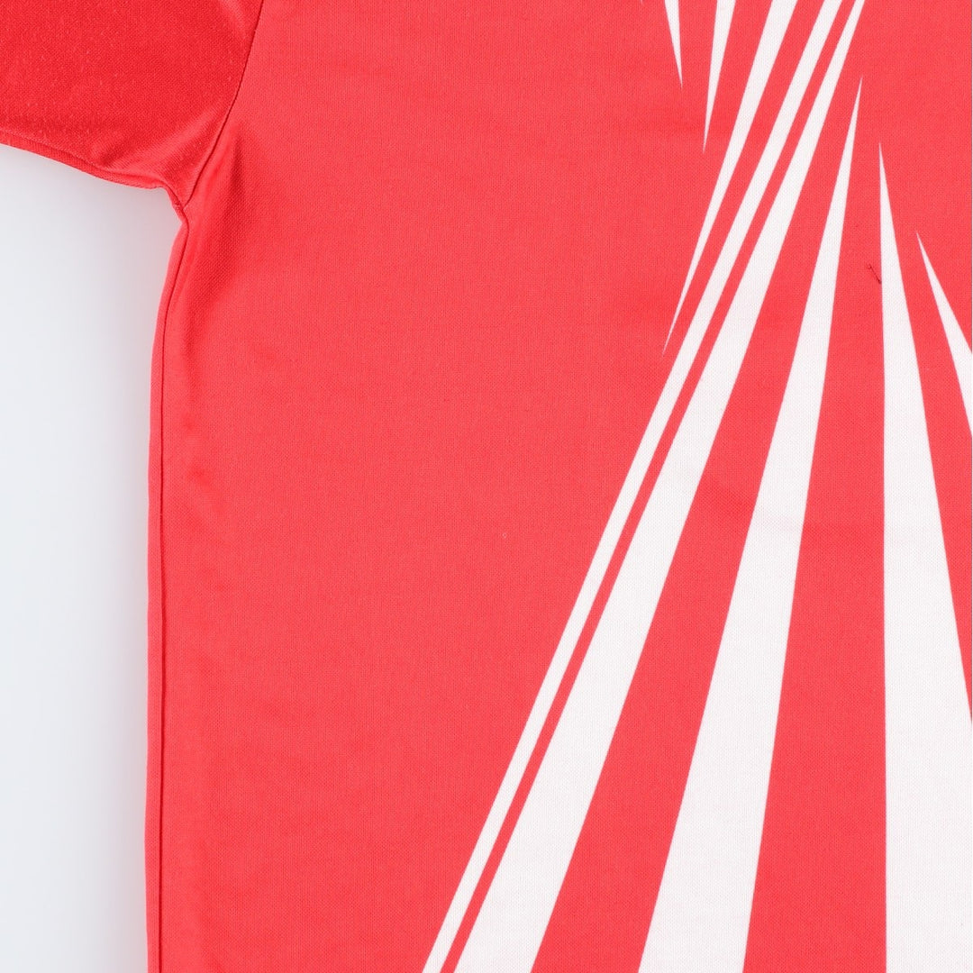 80s-90'S Puma all-over print soccer uniform game shirt, made in USA, men's size XL equivalent, vintage. polyester red type Vintage Second Hand