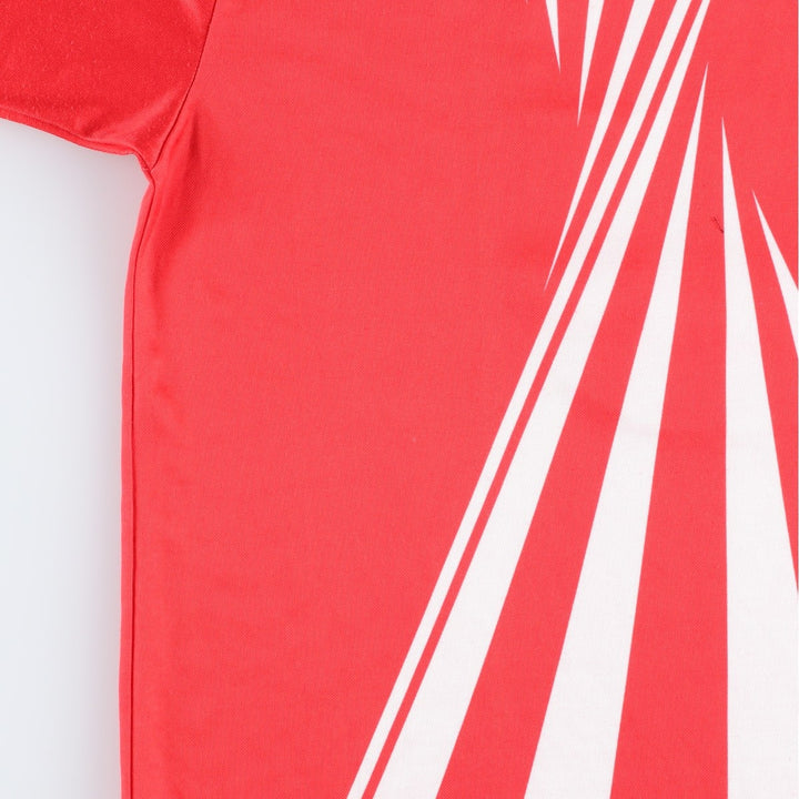 80s-90'S Puma all-over print soccer uniform game shirt, made in USA, men's size XL equivalent, vintage. polyester red type Vintage Second Hand