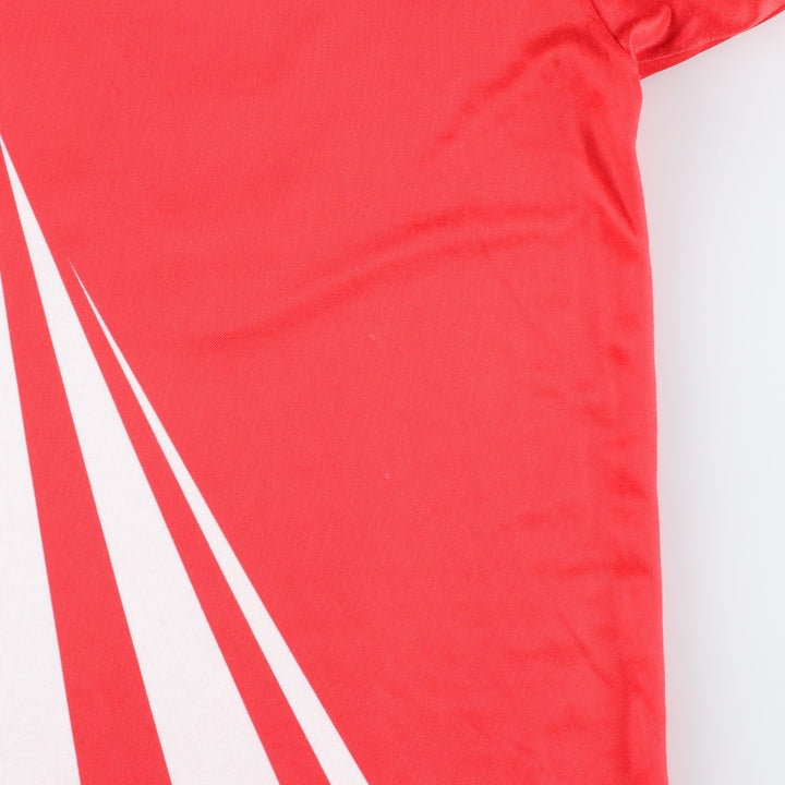 80s-90'S Puma all-over print soccer uniform game shirt, made in USA, men's size XL equivalent, vintage. polyester red type Vintage Second Hand