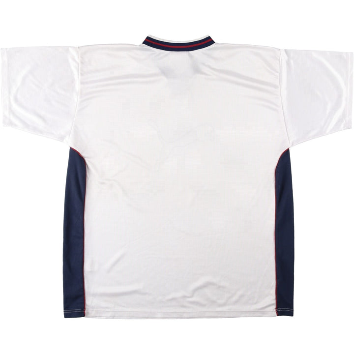 90s-00'S Puma V-neck large logo soccer uniform game shirt, men's size XL equivalent. unclear white type Vintage Second Hand