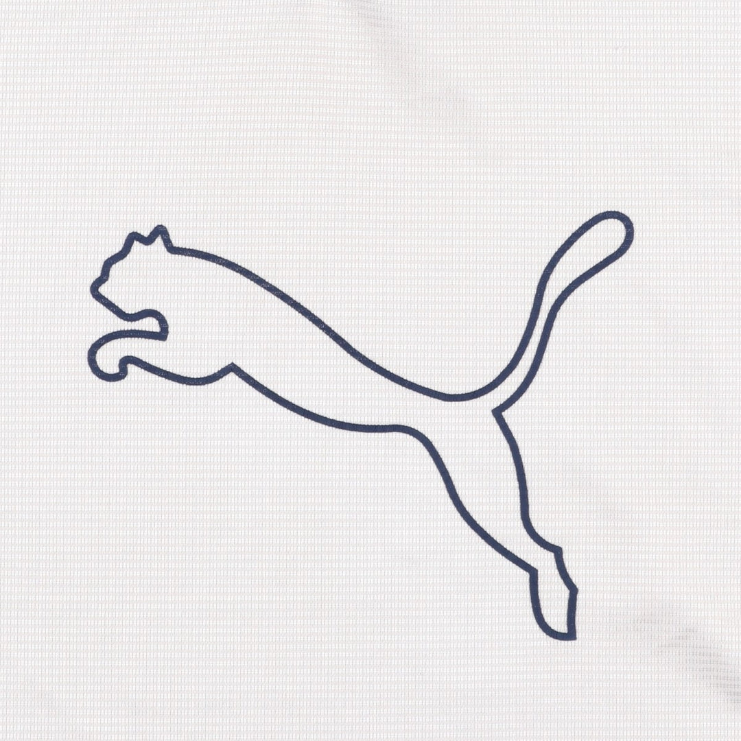 90s-00'S Puma V-neck large logo soccer uniform game shirt, men's size XL equivalent. unclear white type Vintage Second Hand