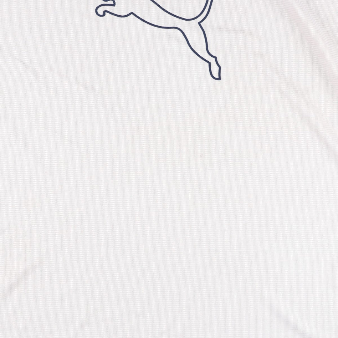 90s-00'S Puma V-neck large logo soccer uniform game shirt, men's size XL equivalent. unclear white type Vintage Second Hand
