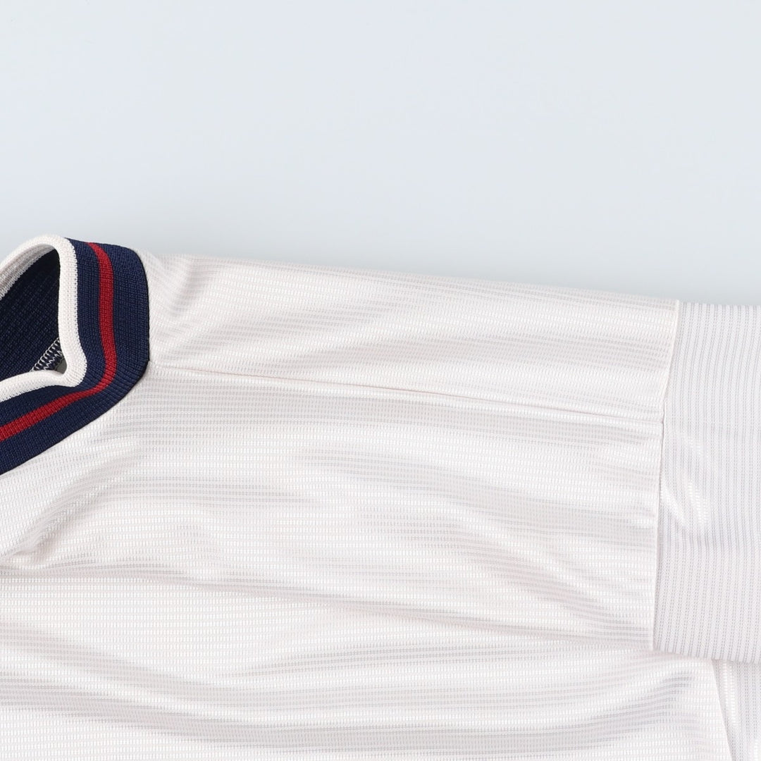 90s-00'S Puma V-neck large logo soccer uniform game shirt, men's size XL equivalent. unclear white type Vintage Second Hand
