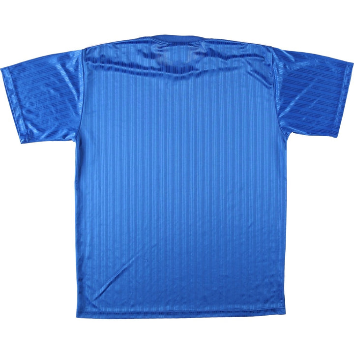 90s-00'S Adidas striped soccer jersey/game shirt, made in Canada, men's size XL equivalent. polyester blue type Vintage Second Hand