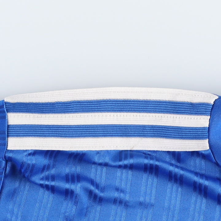 90s-00'S Adidas striped soccer jersey/game shirt, made in Canada, men's size XL equivalent. polyester blue type Vintage Second Hand
