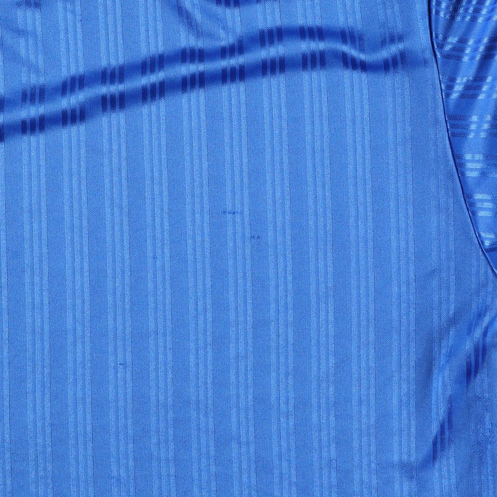 90s-00'S Adidas striped soccer jersey/game shirt, made in Canada, men's size XL equivalent. polyester blue type Vintage Second Hand