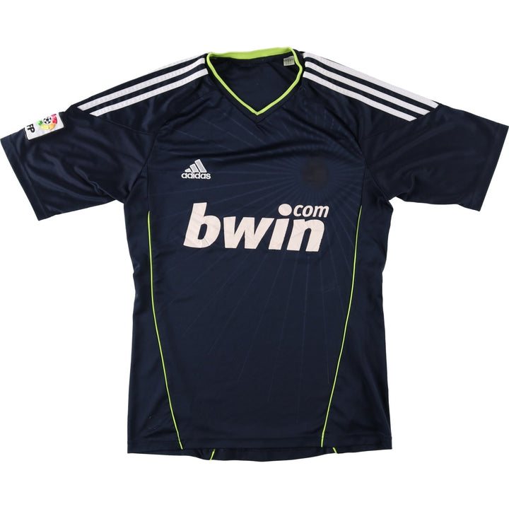 Adidas LA LIGA Real Madrid V-neck soccer jersey game shirt, men's size S (approx.) polyester navy blue type Vintage Second Hand