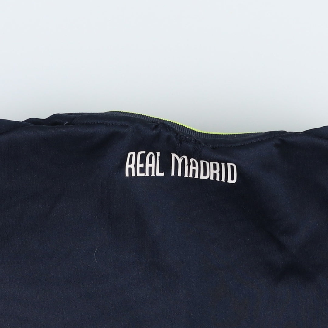 Adidas LA LIGA Real Madrid V-neck soccer jersey game shirt, men's size S (approx.) polyester navy blue type Vintage Second Hand