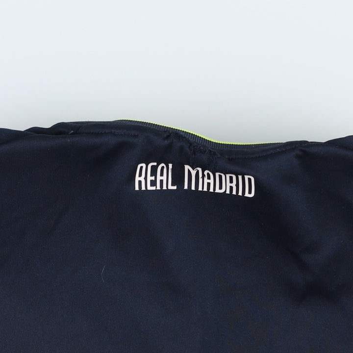 Adidas LA LIGA Real Madrid V-neck soccer jersey game shirt, men's size S (approx.) polyester navy blue type Vintage Second Hand
