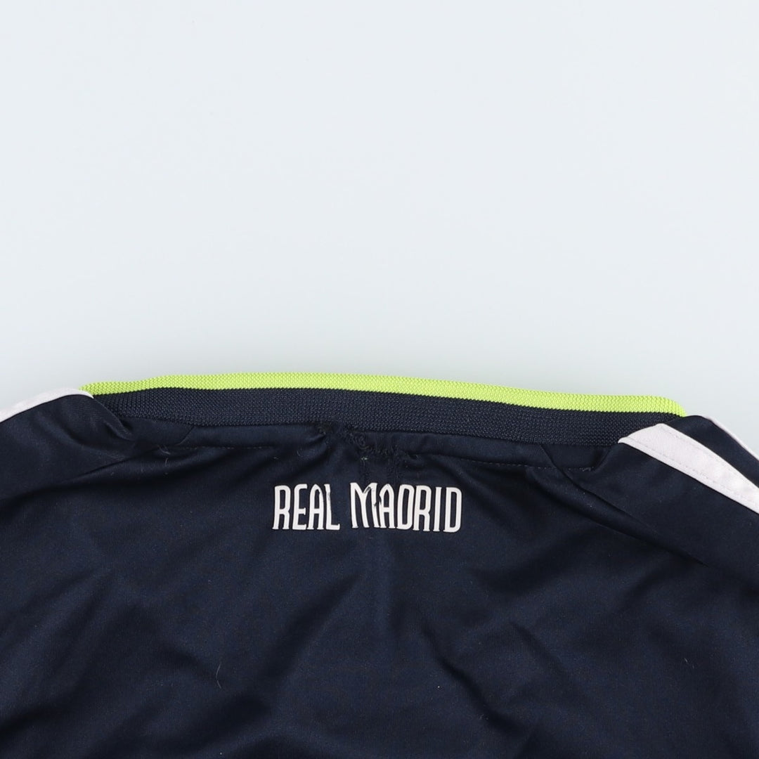 Adidas LA LIGA Real Madrid V-neck soccer jersey game shirt, men's size S (approx.) polyester navy blue type Vintage Second Hand