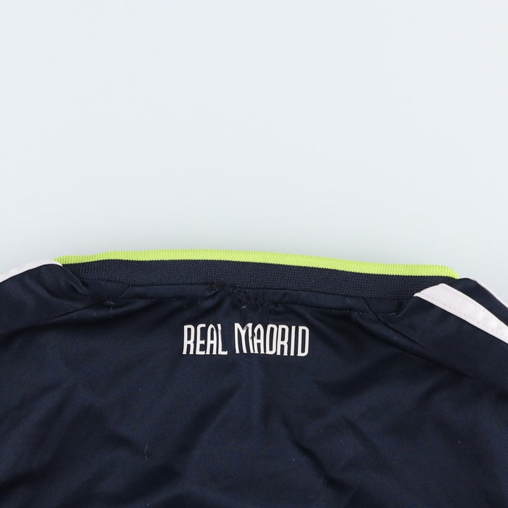 Adidas LA LIGA Real Madrid V-neck soccer jersey game shirt, men's size S (approx.) polyester navy blue type Vintage Second Hand