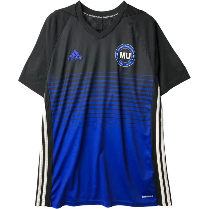 Adidas CLIMA COOL V-neck Soccer Uniform Game Shirt, Men's Size M polyester black type Vintage Second Hand