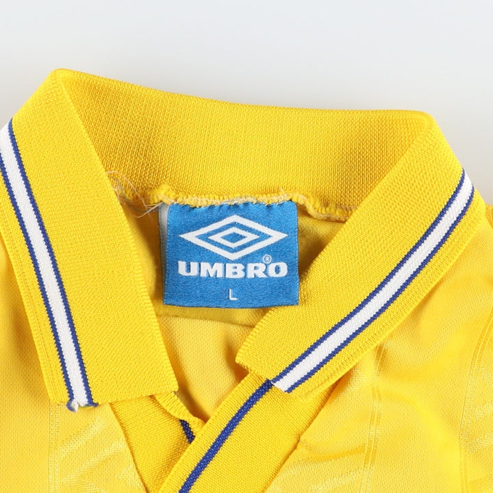 90'S Umbro Stripe Pattern Soccer Uniform Game Shirt, Men's Size L (Equivalent), Vintage unclear yellow type Vintage Second Hand