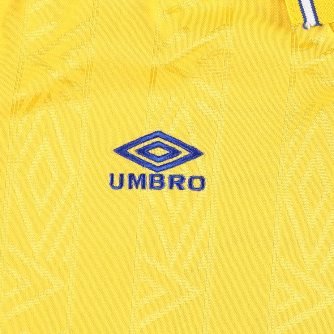 90'S Umbro Stripe Pattern Soccer Uniform Game Shirt, Men's Size L (Equivalent), Vintage unclear yellow type Vintage Second Hand