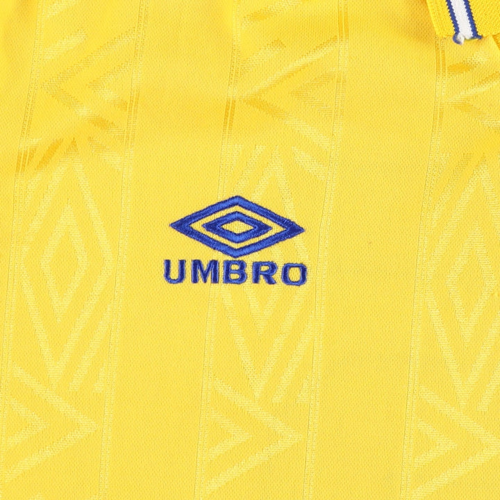 90'S Umbro Stripe Pattern Soccer Uniform Game Shirt, Men's Size L (Equivalent), Vintage unclear yellow type Vintage Second Hand