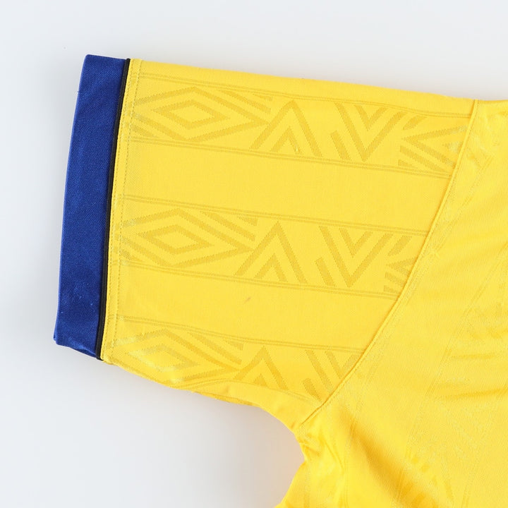 90'S Umbro Stripe Pattern Soccer Uniform Game Shirt, Men's Size L (Equivalent), Vintage unclear yellow type Vintage Second Hand