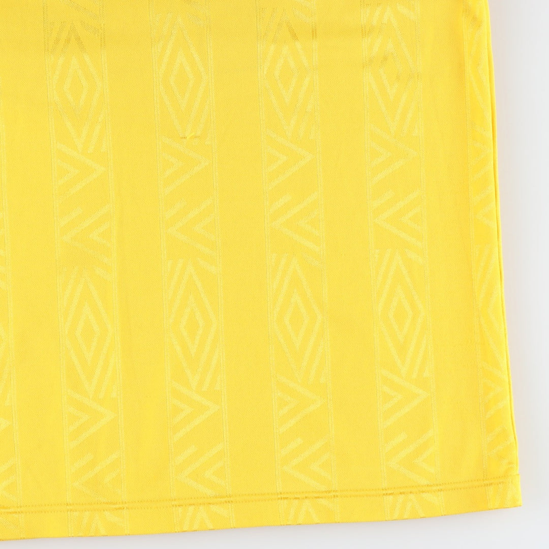 90'S Umbro Stripe Pattern Soccer Uniform Game Shirt, Men's Size L (Equivalent), Vintage unclear yellow type Vintage Second Hand