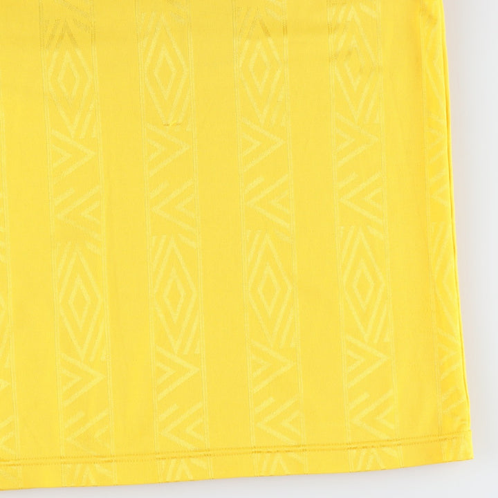 90'S Umbro Stripe Pattern Soccer Uniform Game Shirt, Men's Size L (Equivalent), Vintage unclear yellow type Vintage Second Hand