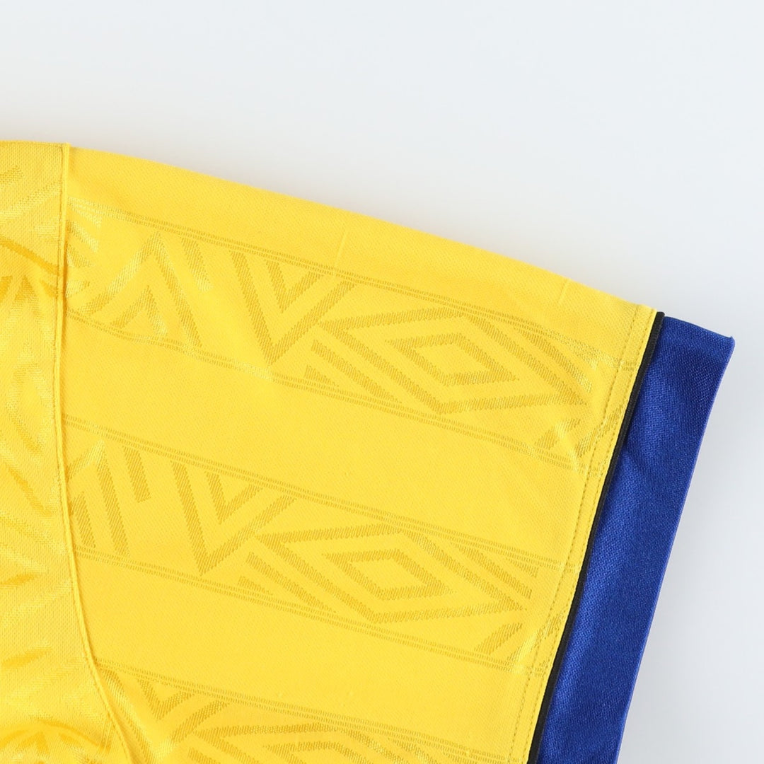 90'S Umbro Stripe Pattern Soccer Uniform Game Shirt, Men's Size L (Equivalent), Vintage unclear yellow type Vintage Second Hand