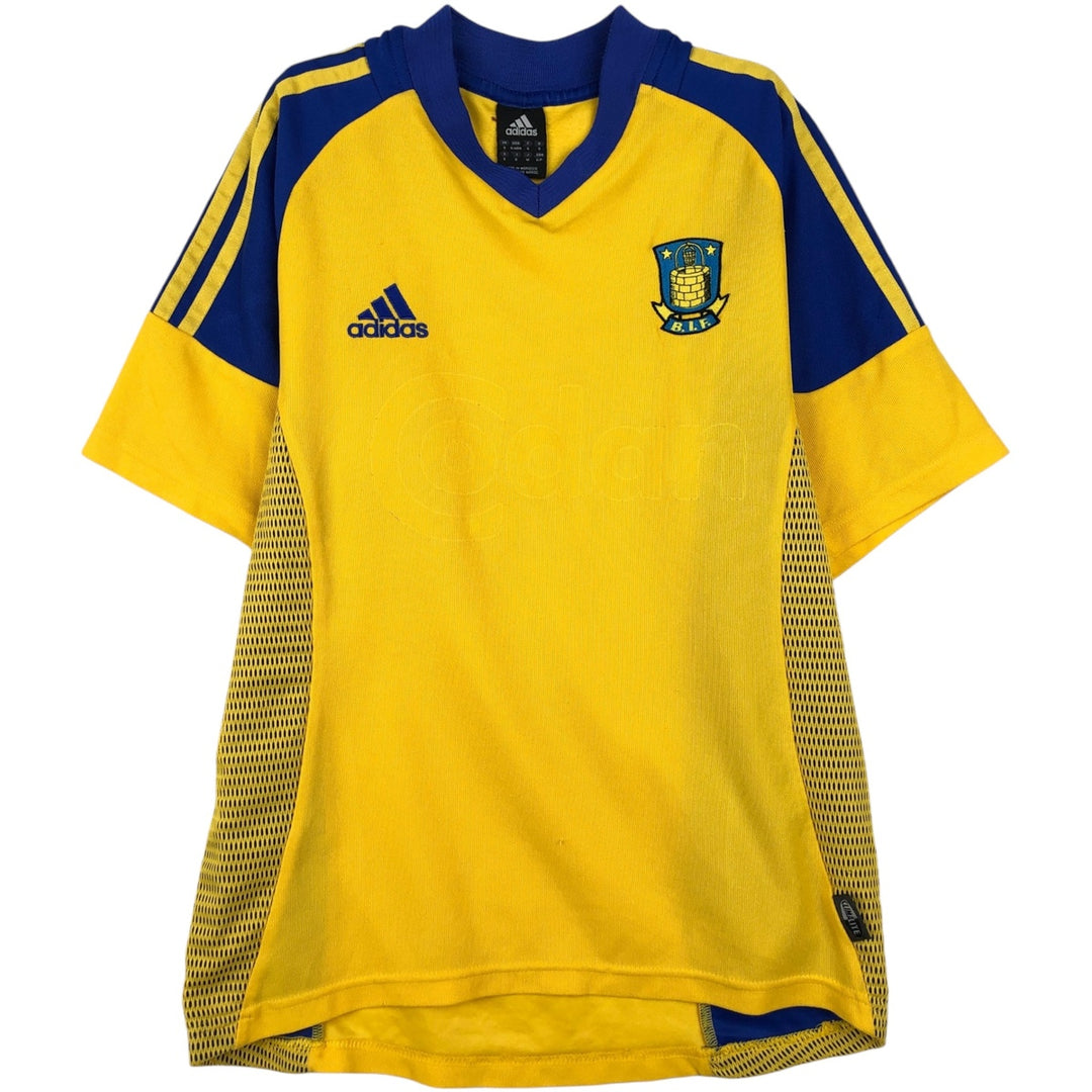 2000'S Adidas CLIMALITE V-neck soccer jersey game shirt, men's size S (approx.) unclear yellow type Vintage Second Hand