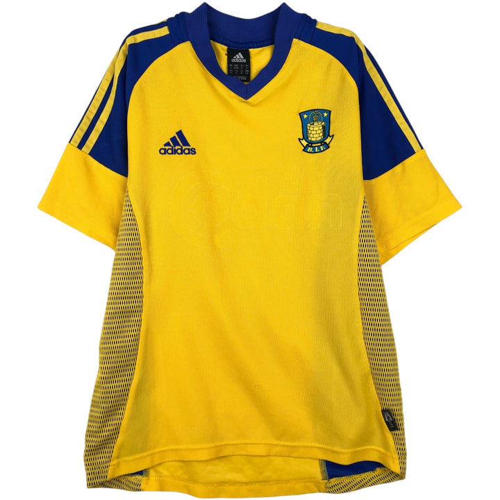 2000'S Adidas CLIMALITE V-neck soccer jersey game shirt, men's size S (approx.) unclear yellow type Vintage Second Hand