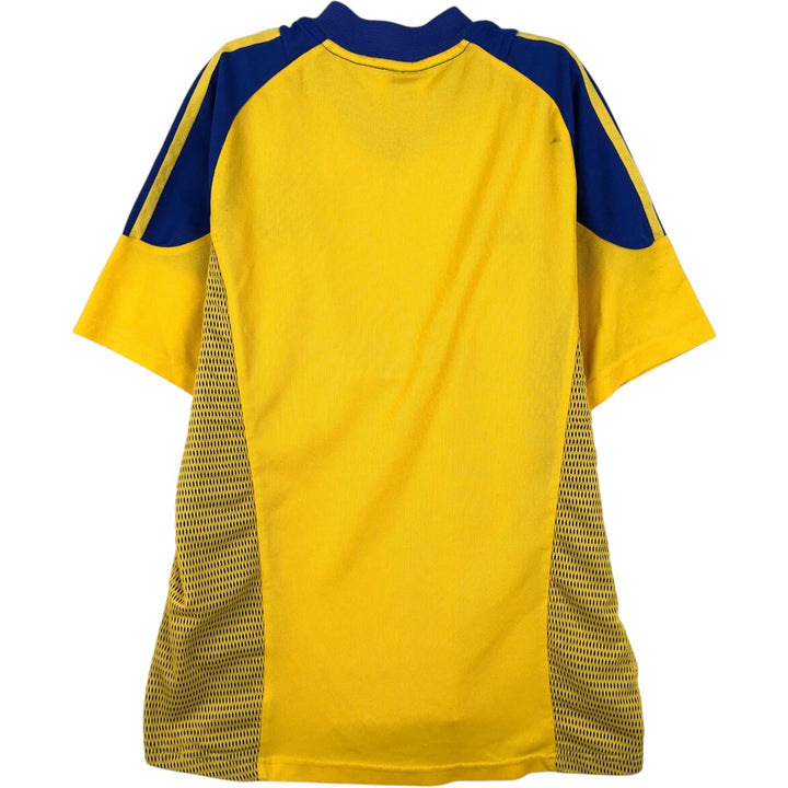 2000'S Adidas CLIMALITE V-neck soccer jersey game shirt, men's size S (approx.) unclear yellow type Vintage Second Hand