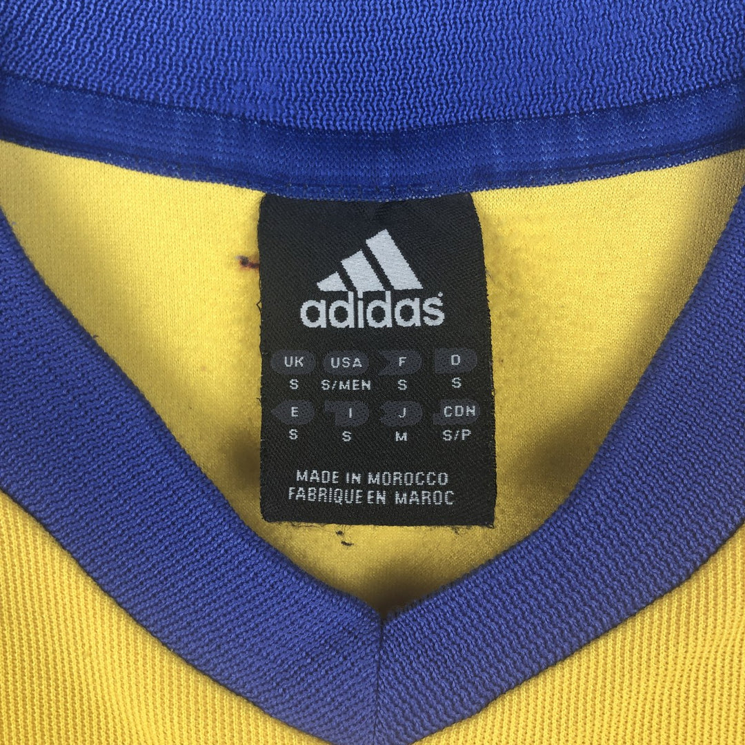 2000'S Adidas CLIMALITE V-neck soccer jersey game shirt, men's size S (approx.) unclear yellow type Vintage Second Hand