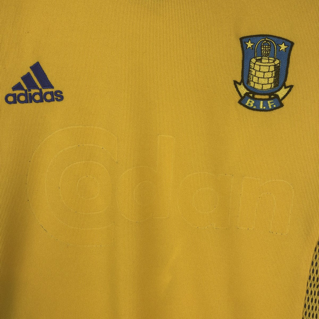 2000'S Adidas CLIMALITE V-neck soccer jersey game shirt, men's size S (approx.) unclear yellow type Vintage Second Hand