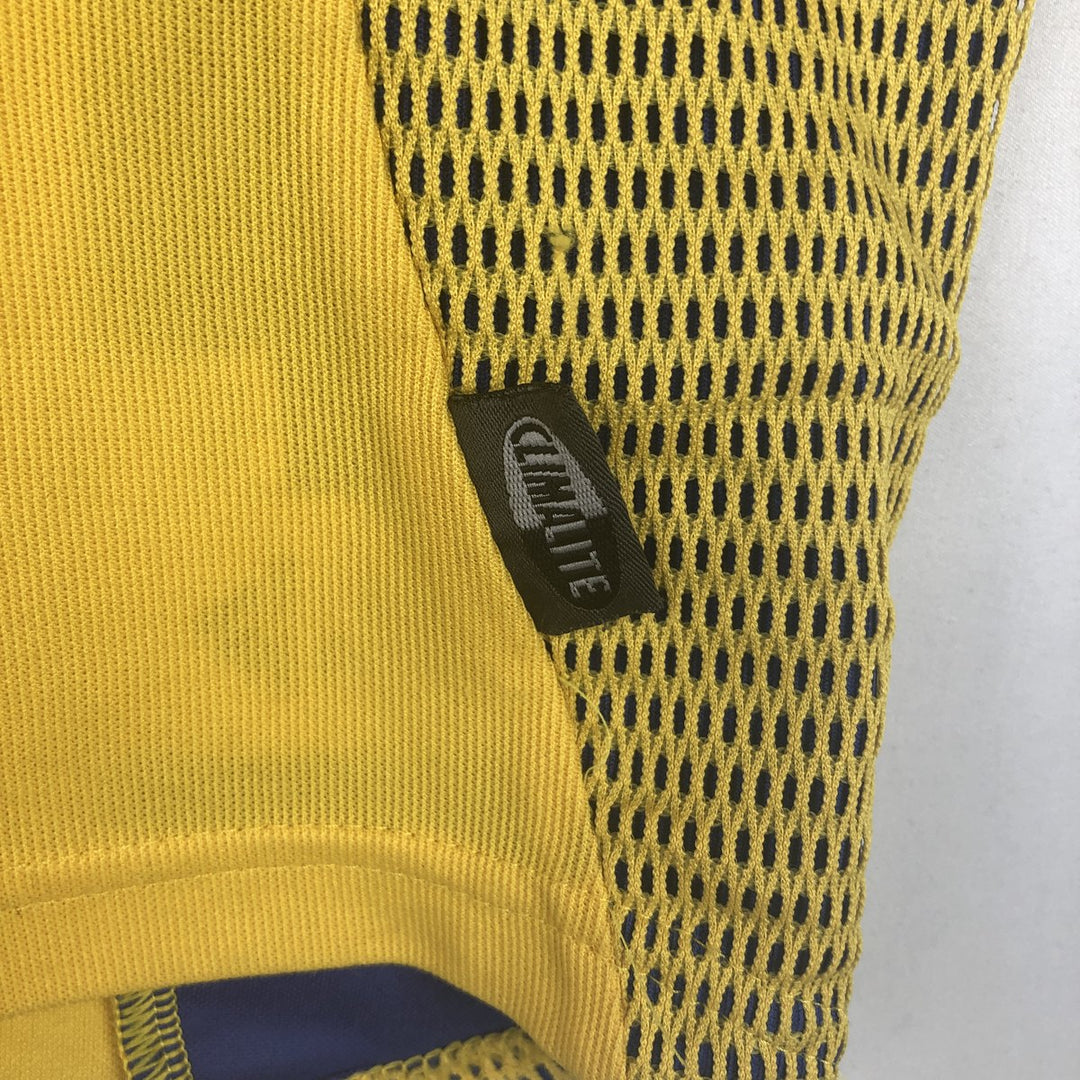 2000'S Adidas CLIMALITE V-neck soccer jersey game shirt, men's size S (approx.) unclear yellow type Vintage Second Hand