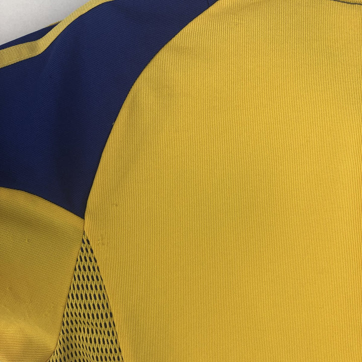 2000'S Adidas CLIMALITE V-neck soccer jersey game shirt, men's size S (approx.) unclear yellow type Vintage Second Hand