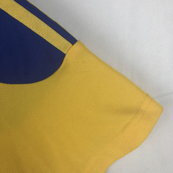 2000'S Adidas CLIMALITE V-neck soccer jersey game shirt, men's size S (approx.) unclear yellow type Vintage Second Hand