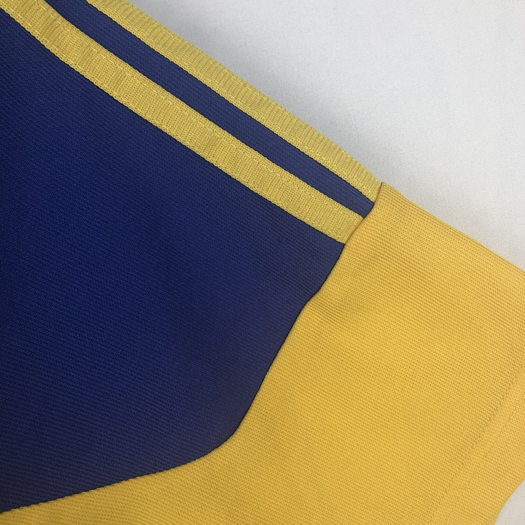 2000'S Adidas CLIMALITE V-neck soccer jersey game shirt, men's size S (approx.) unclear yellow type Vintage Second Hand