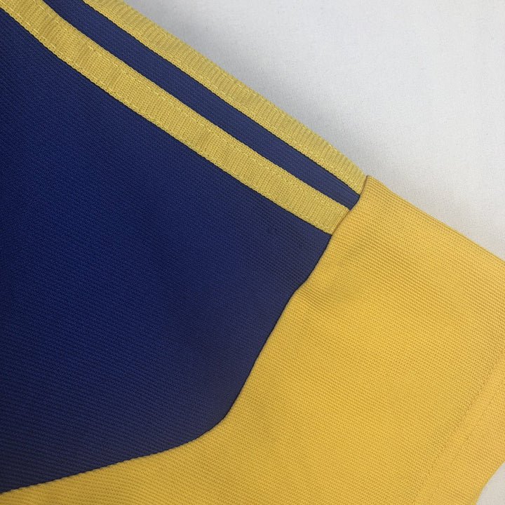 2000'S Adidas CLIMALITE V-neck soccer jersey game shirt, men's size S (approx.) unclear yellow type Vintage Second Hand