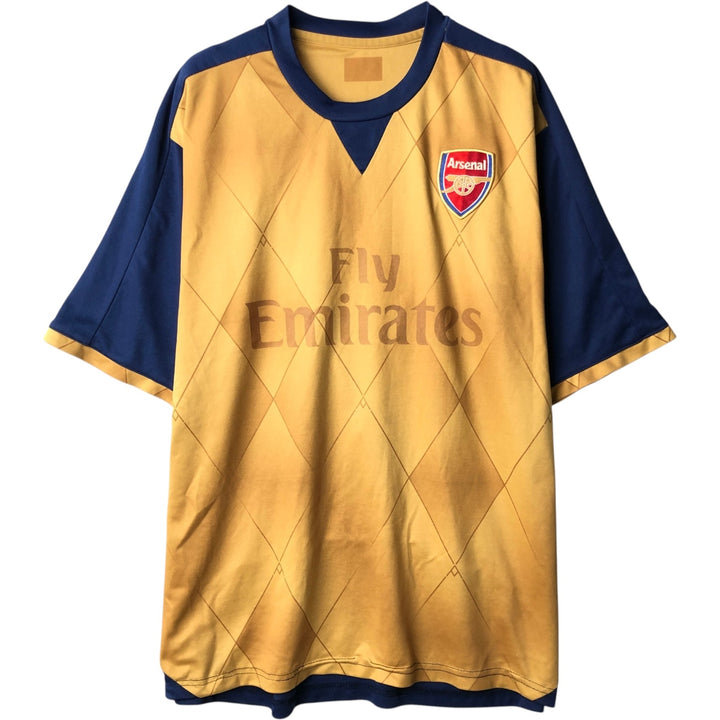 PREMIER LEAGE ARSENAL FC Diamond Pattern Soccer Uniform Game Shirt Men's Size L (approx.) unclear Gold type Vintage Second Hand