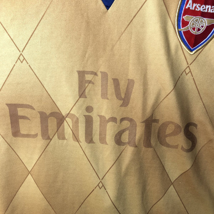 PREMIER LEAGE ARSENAL FC Diamond Pattern Soccer Uniform Game Shirt Men's Size L (approx.) unclear Gold type Vintage Second Hand