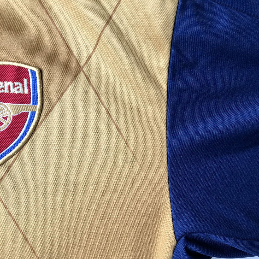PREMIER LEAGE ARSENAL FC Diamond Pattern Soccer Uniform Game Shirt Men's Size L (approx.) unclear Gold type Vintage Second Hand