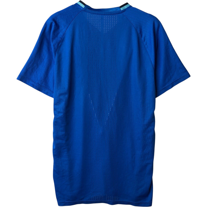 Adidas CLIMA COOL adizero V-neck soccer uniform game shirt, men's size M. polyester blue type Vintage Second Hand