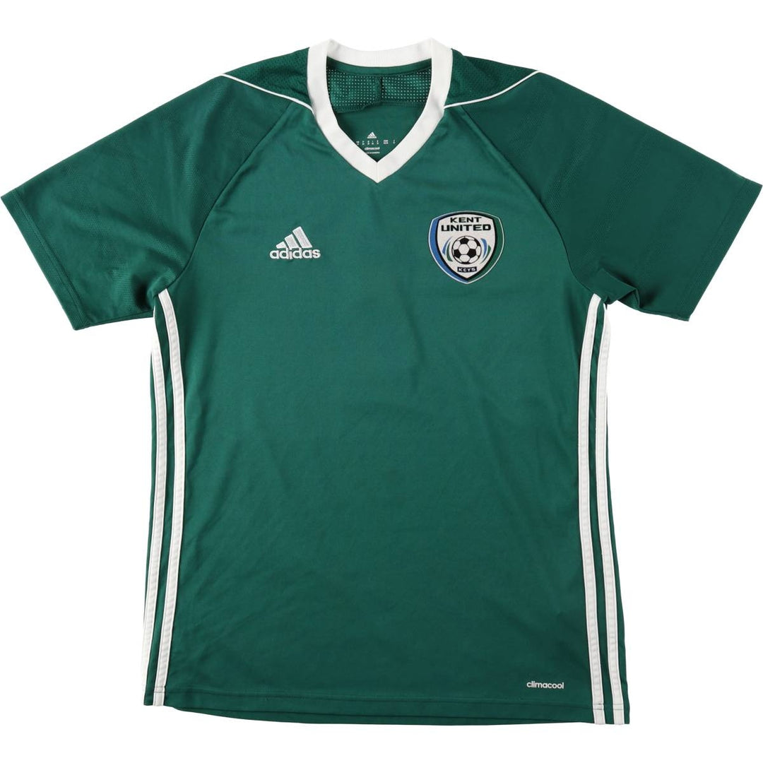 Adidas CLIMA COOL V-neck Soccer Uniform Game Shirt, Men's Size M polyester Green type dark green Vintage Second Hand