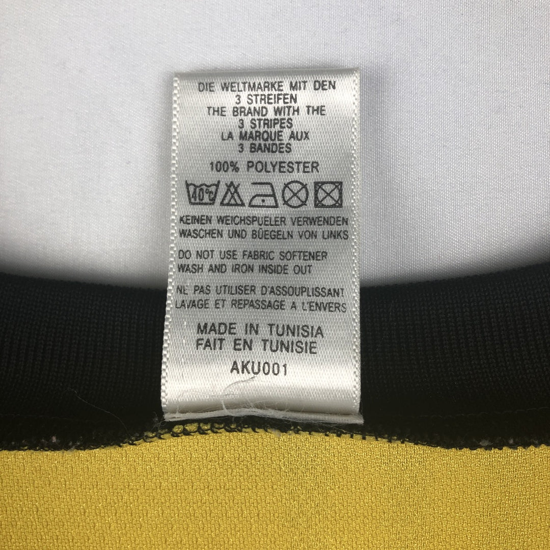 2000'S Adidas CLIMA COOL V-neck soccer jersey game shirt, men's size XL (approx.) polyester yellow type Vintage Second Hand