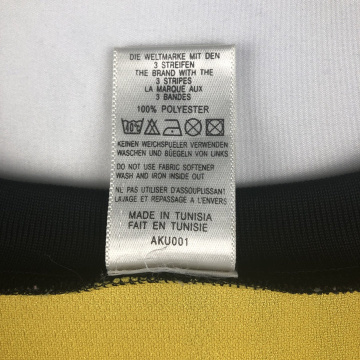 2000'S Adidas CLIMA COOL V-neck soccer jersey game shirt, men's size XL (approx.) polyester yellow type Vintage Second Hand