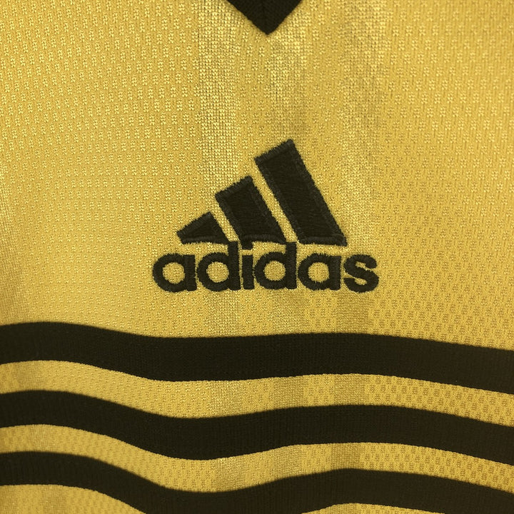 2000'S Adidas CLIMA COOL V-neck soccer jersey game shirt, men's size XL (approx.) polyester yellow type Vintage Second Hand
