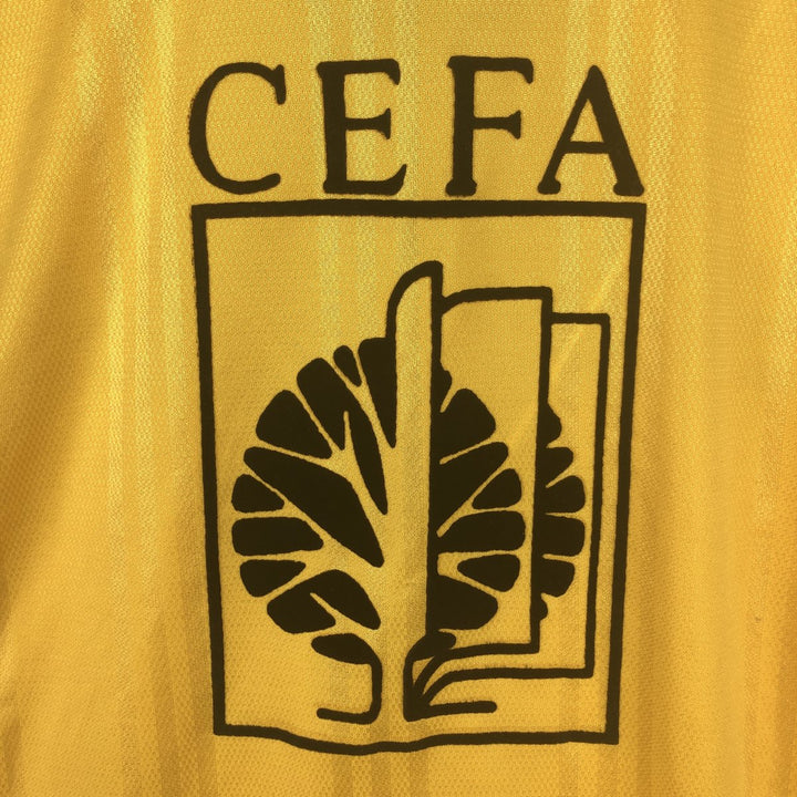 2000'S Adidas CLIMA COOL V-neck soccer jersey game shirt, men's size XL (approx.) polyester yellow type Vintage Second Hand