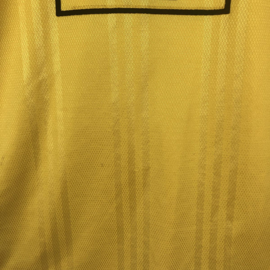 2000'S Adidas CLIMA COOL V-neck soccer jersey game shirt, men's size XL (approx.) polyester yellow type Vintage Second Hand