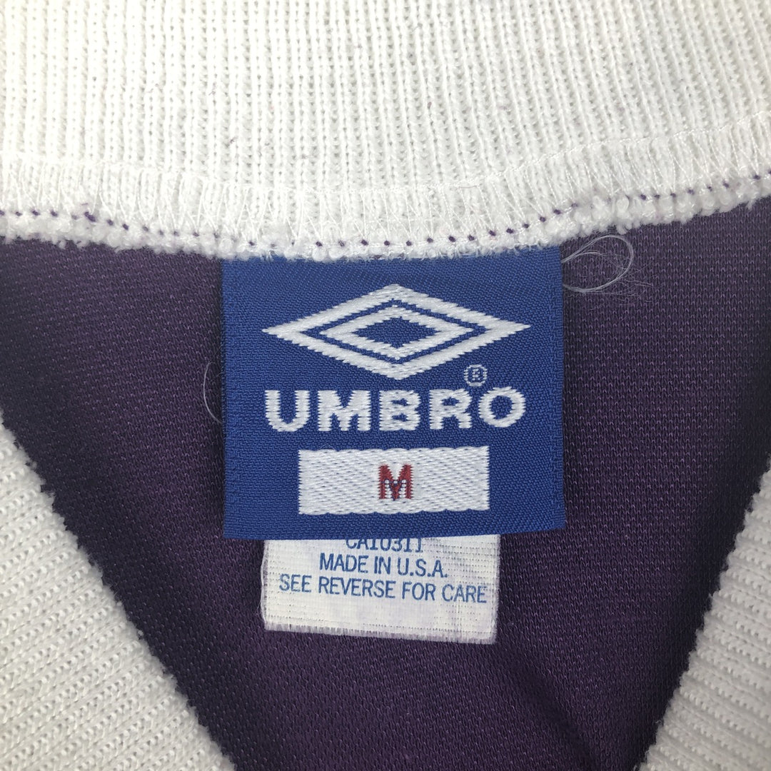 90'S Umbro Mock Neck Soccer Uniform Game Shirt, Made in USA, Men's Size M (Equivalent), Vintage polyester purple type Vintage Second Hand