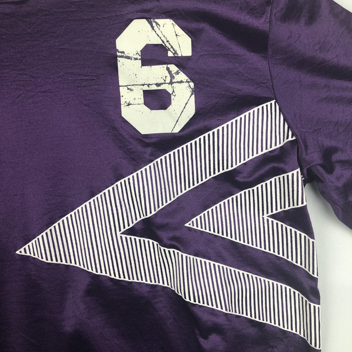 90'S Umbro Mock Neck Soccer Uniform Game Shirt, Made in USA, Men's Size M (Equivalent), Vintage polyester purple type Vintage Second Hand