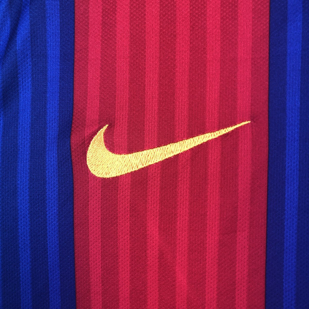Nike DRI-FIT La Liga FC Barcelona Stripe Pattern V-Neck Soccer Jersey Game Shirt, Men's Size S (approx.) polyester red type Vintage Second Hand