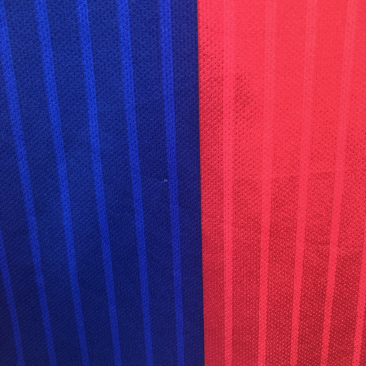 Nike DRI-FIT La Liga FC Barcelona Stripe Pattern V-Neck Soccer Jersey Game Shirt, Men's Size S (approx.) polyester red type Vintage Second Hand