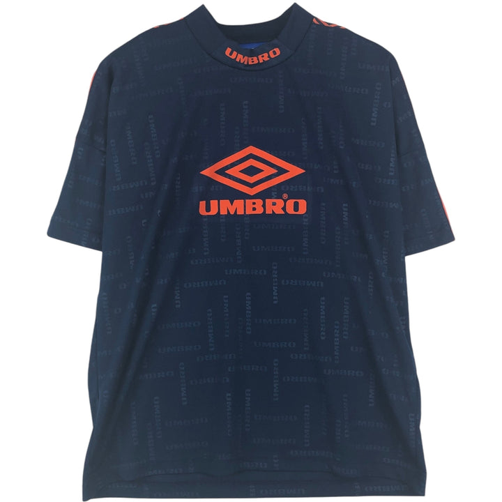 90'S Umbro Mock Neck Soccer Jersey Game Shirt (Men's Size L) Vintage polyester navy blue type Vintage Second Hand