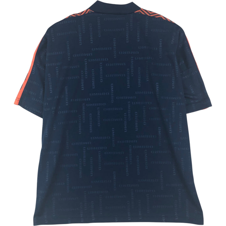 90'S Umbro Mock Neck Soccer Jersey Game Shirt (Men's Size L) Vintage polyester navy blue type Vintage Second Hand