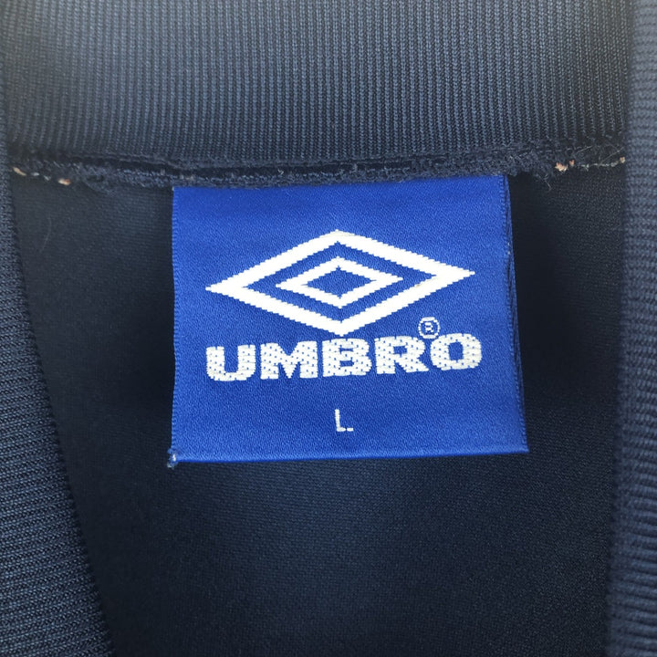 90'S Umbro Mock Neck Soccer Jersey Game Shirt (Men's Size L) Vintage polyester navy blue type Vintage Second Hand